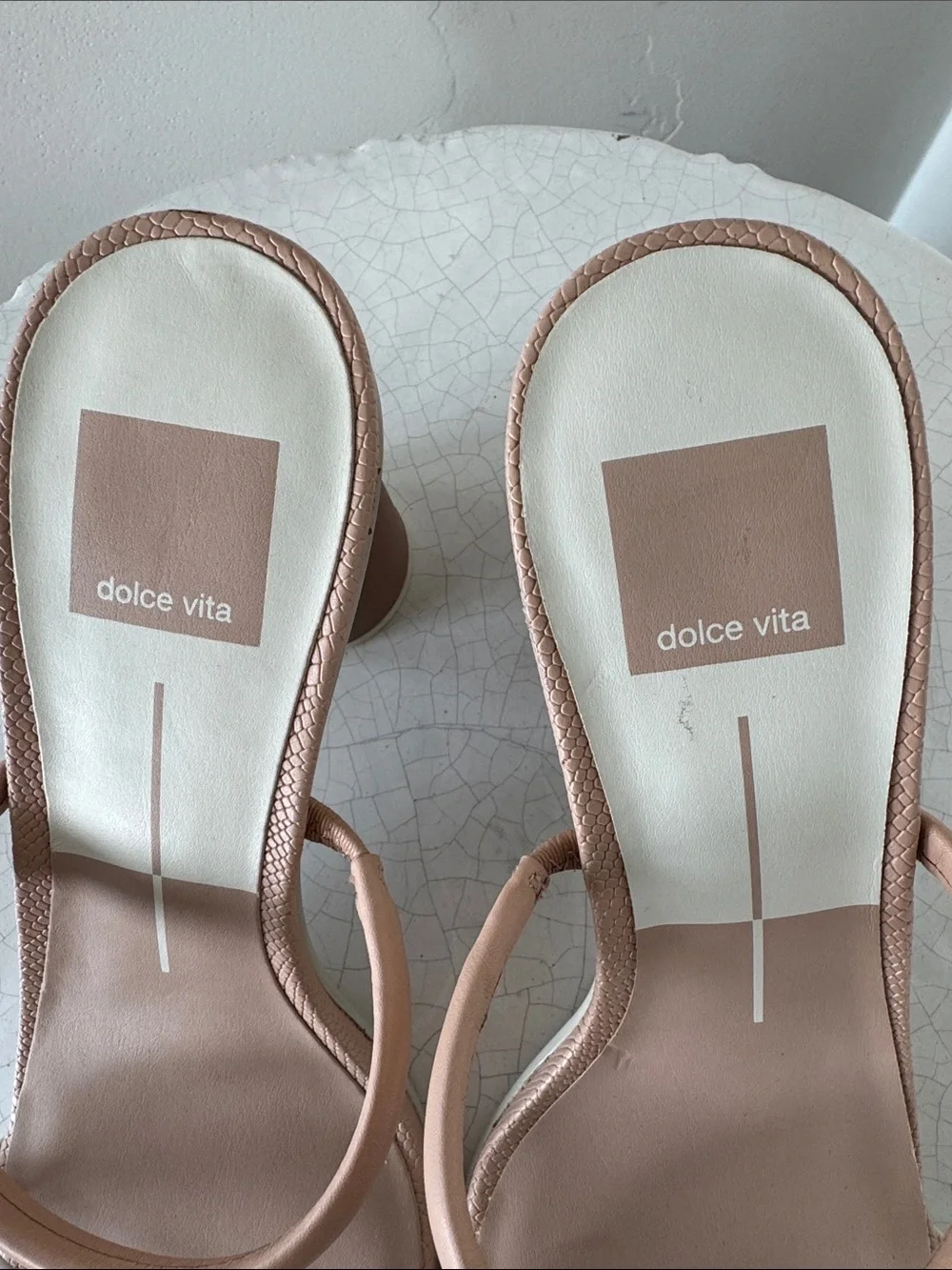 Dolce Vita NOLES Sand and Cream Double-Strap Rounded Block Heel Sandals